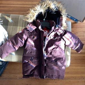 Plum Girls knee length winter coat